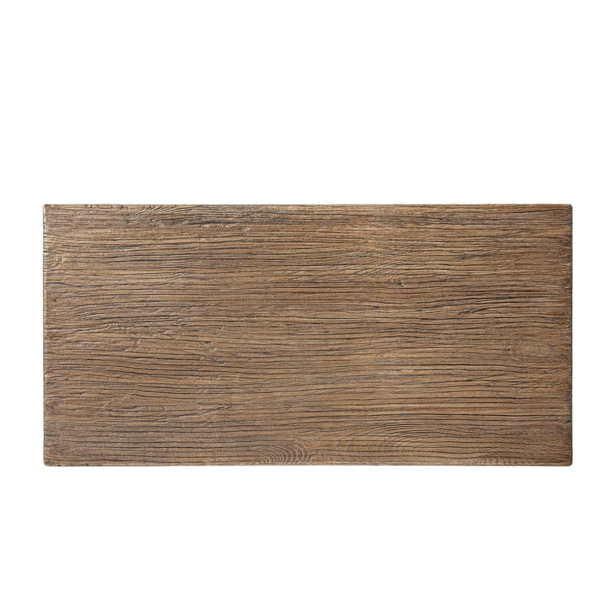 Trestle Coffee Table with Solid Reclaimed Elm Construction - Dark or Light Brown