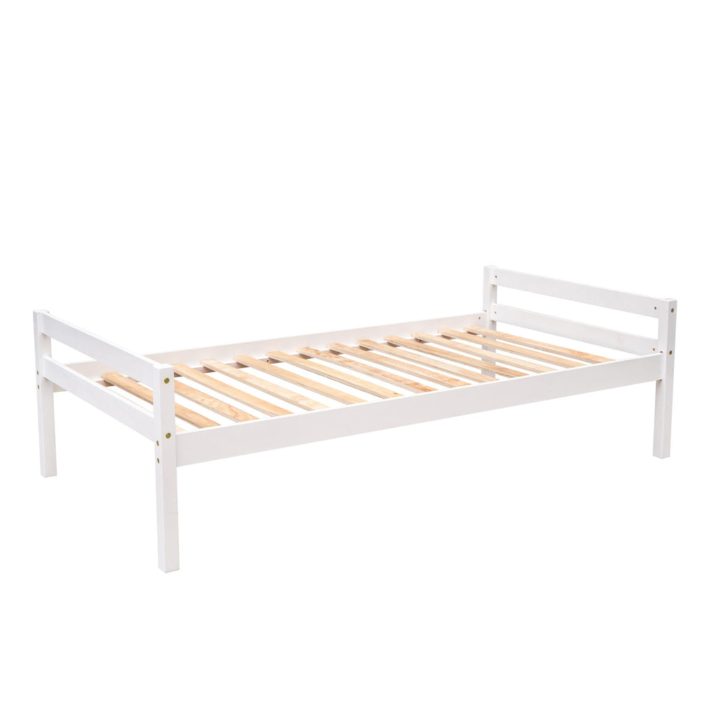 Storage Loft Bed with Stand Alone Bed and Desk - Twin Size