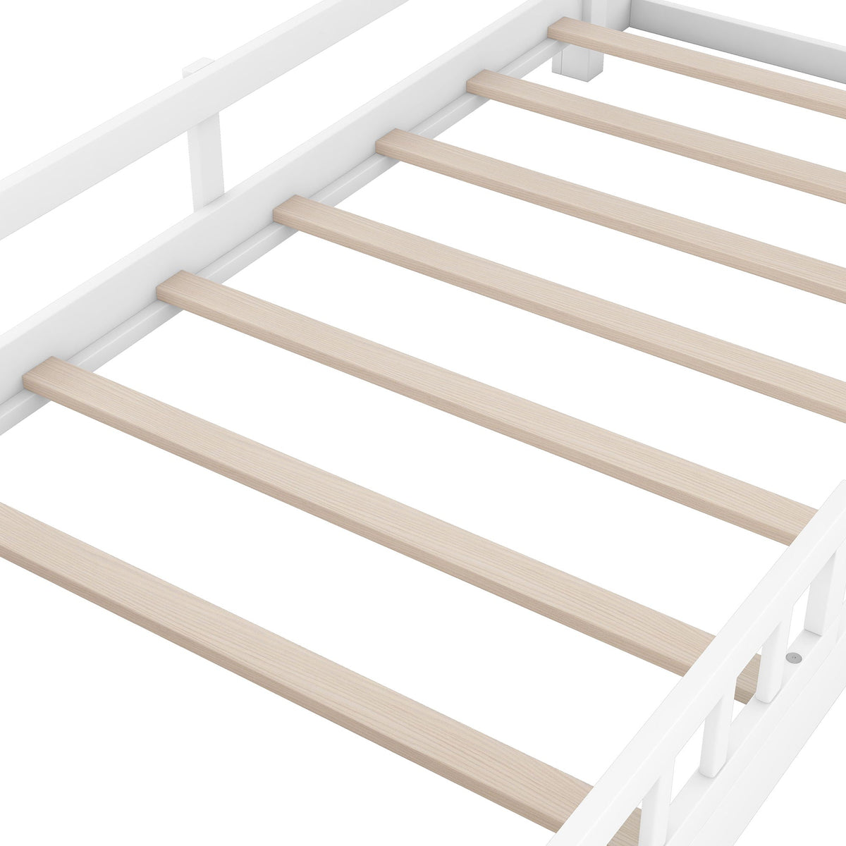 Wood Platform Storage Bed with LED Light & Storage Headboard - White or Dark Gray
