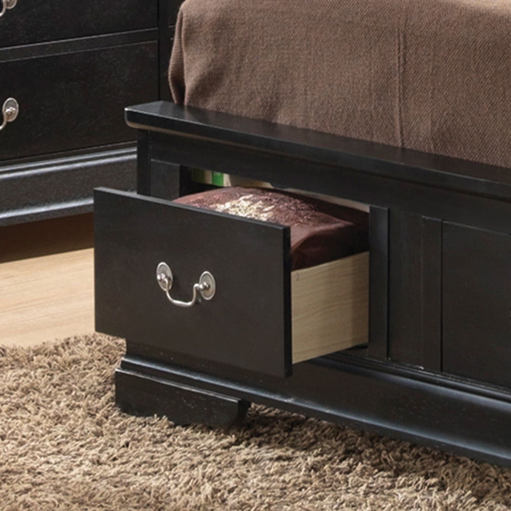 Upholstered Panel Sleigh Storage Bed with Dove Tail Drawers - Multiple Colors