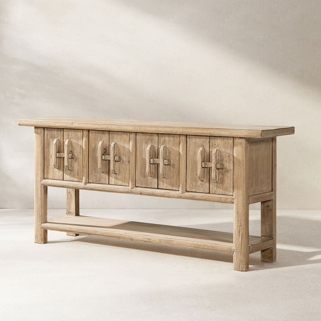 Reclaimed Pine Sideboard with Lower Shelf - Natural