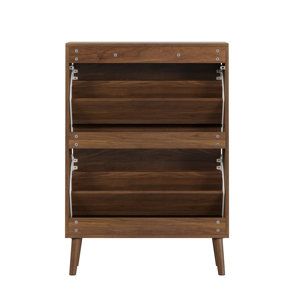 Dark Brown Shoe Cabinet with 2 Flip Drawers - Particle Board