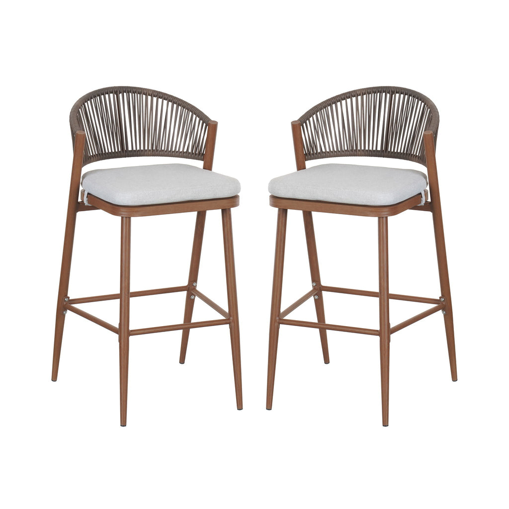 Outdoor Bar Height Metal Frame Counter Stools