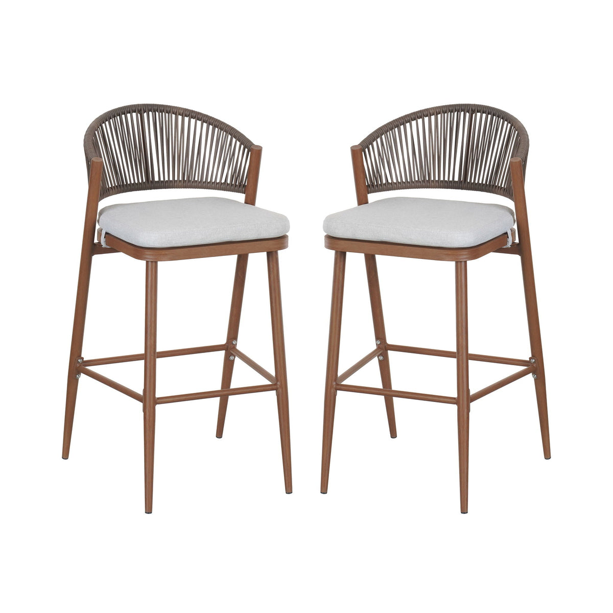 Outdoor Bar Height Metal Frame Counter Stools