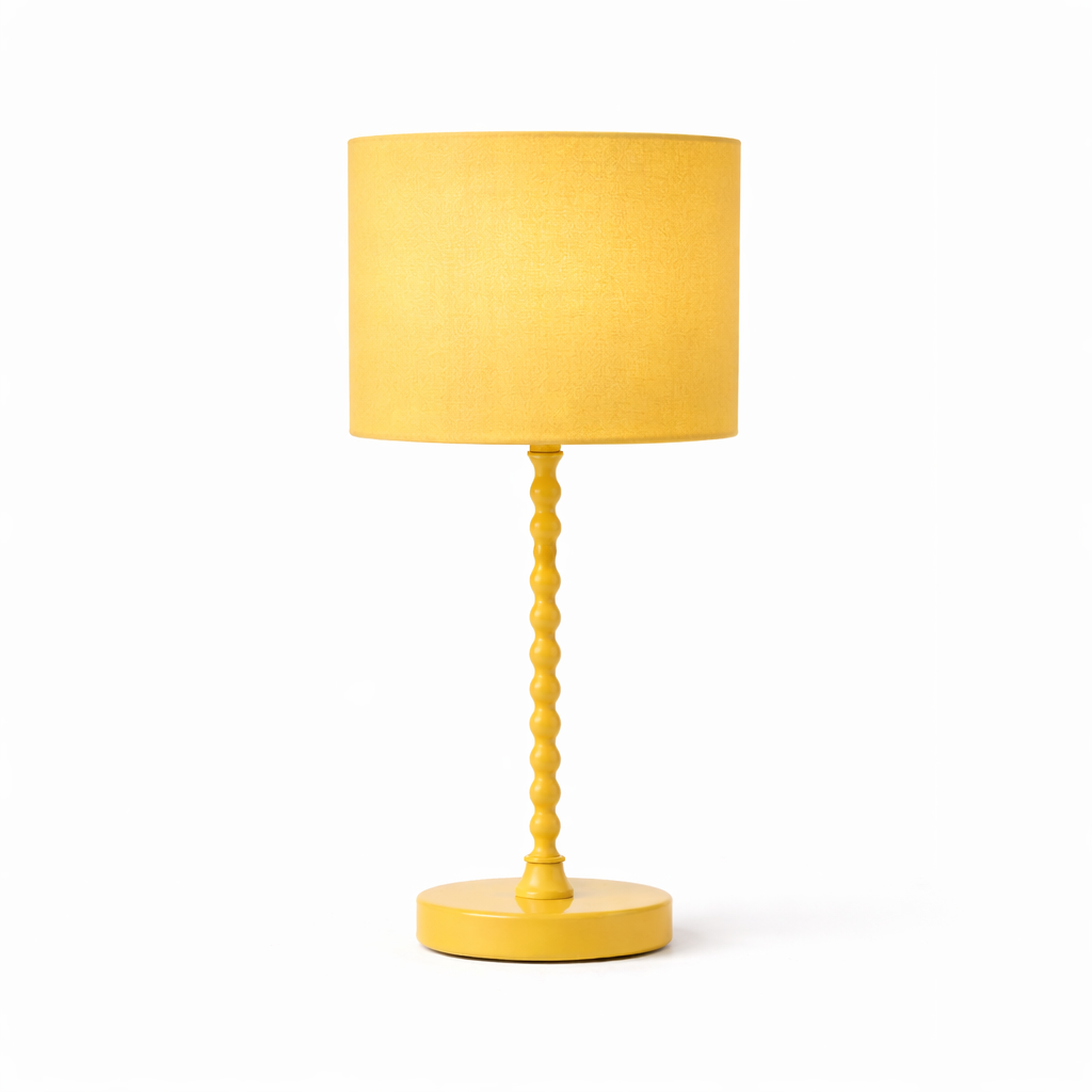 Modern Classic Desk Lamp with Ochre Linen Shade - Ochre