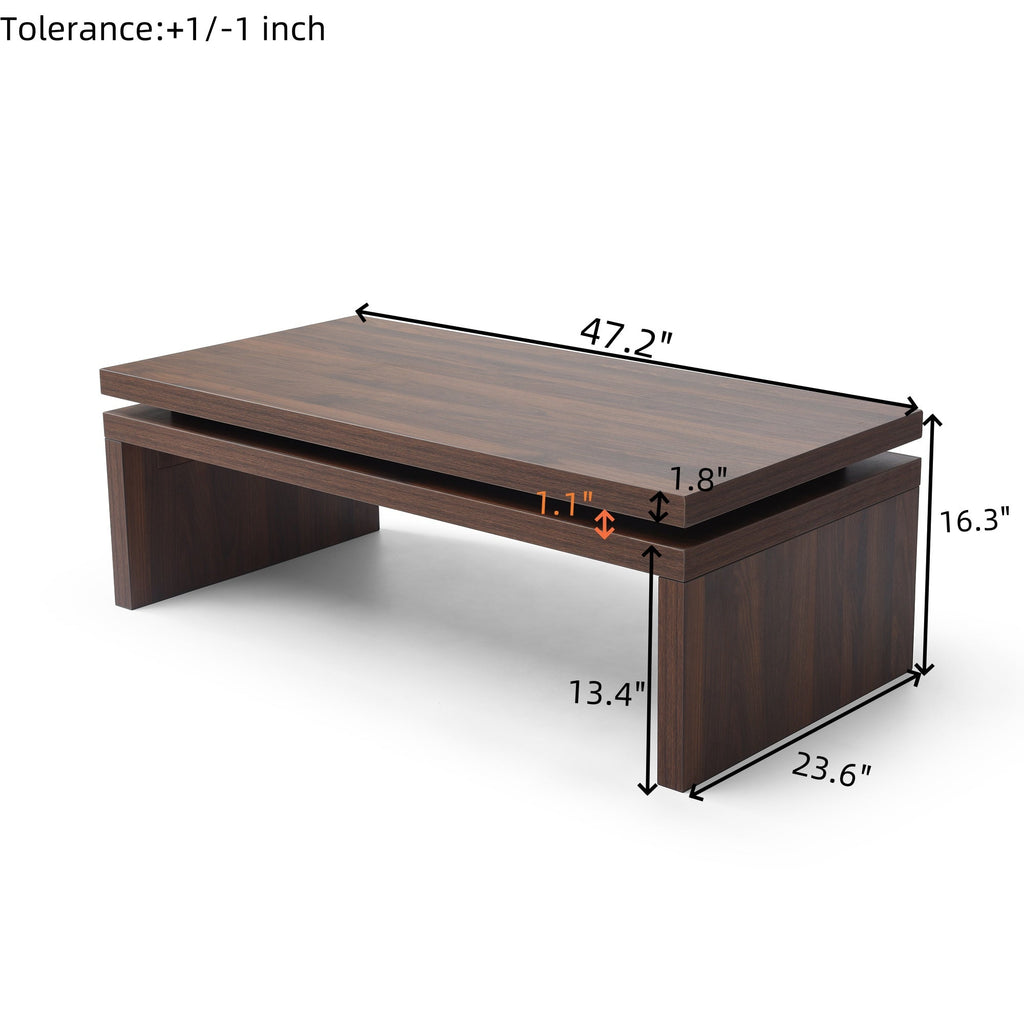 Wood Coffee Table with MDF Construction - Mid Century Modern Farmhouse