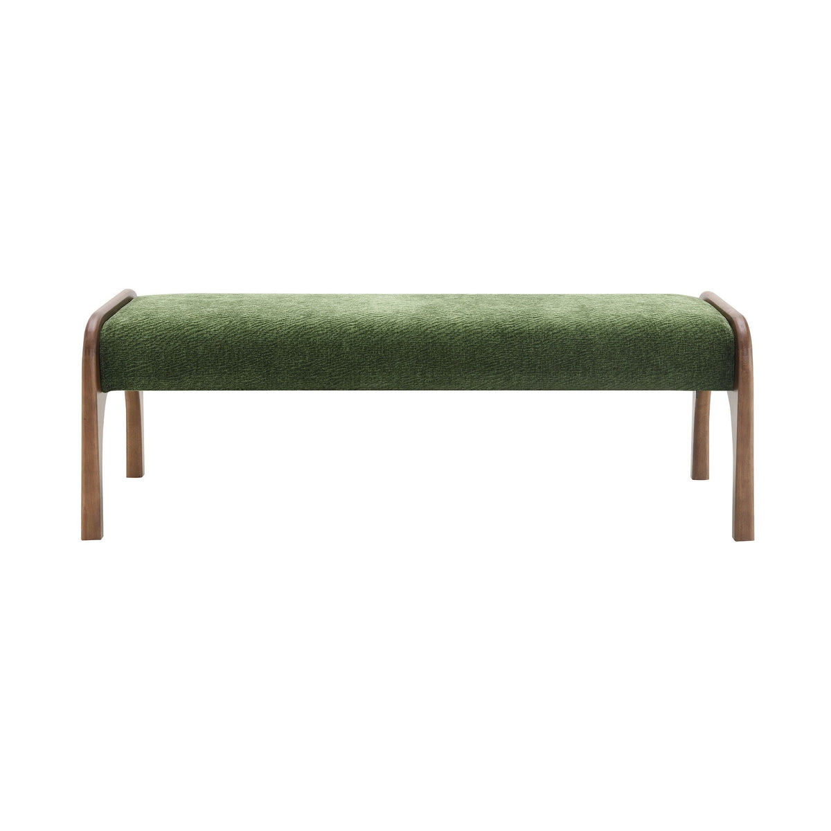 Modern Upholstered Long Bench with Plush Cushion - Beige or Dark Green