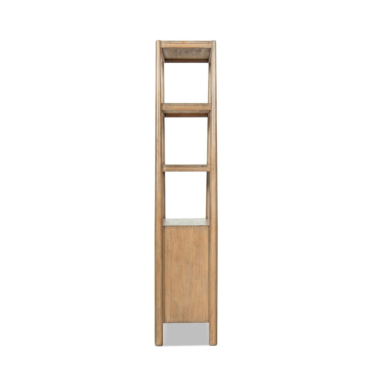 Natural Reclaimed Wood Bookcase with Lower Cabinet - 86" Tall