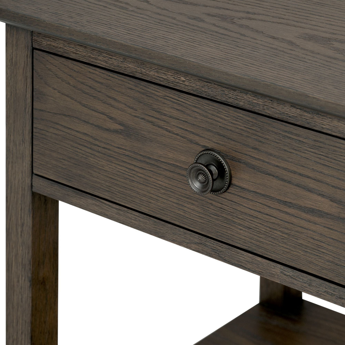 Bedside Table with Drawer and Shelf - Solid Wood Nightstand - Light Brown, Dark Brown, Beige, or Dark Gray