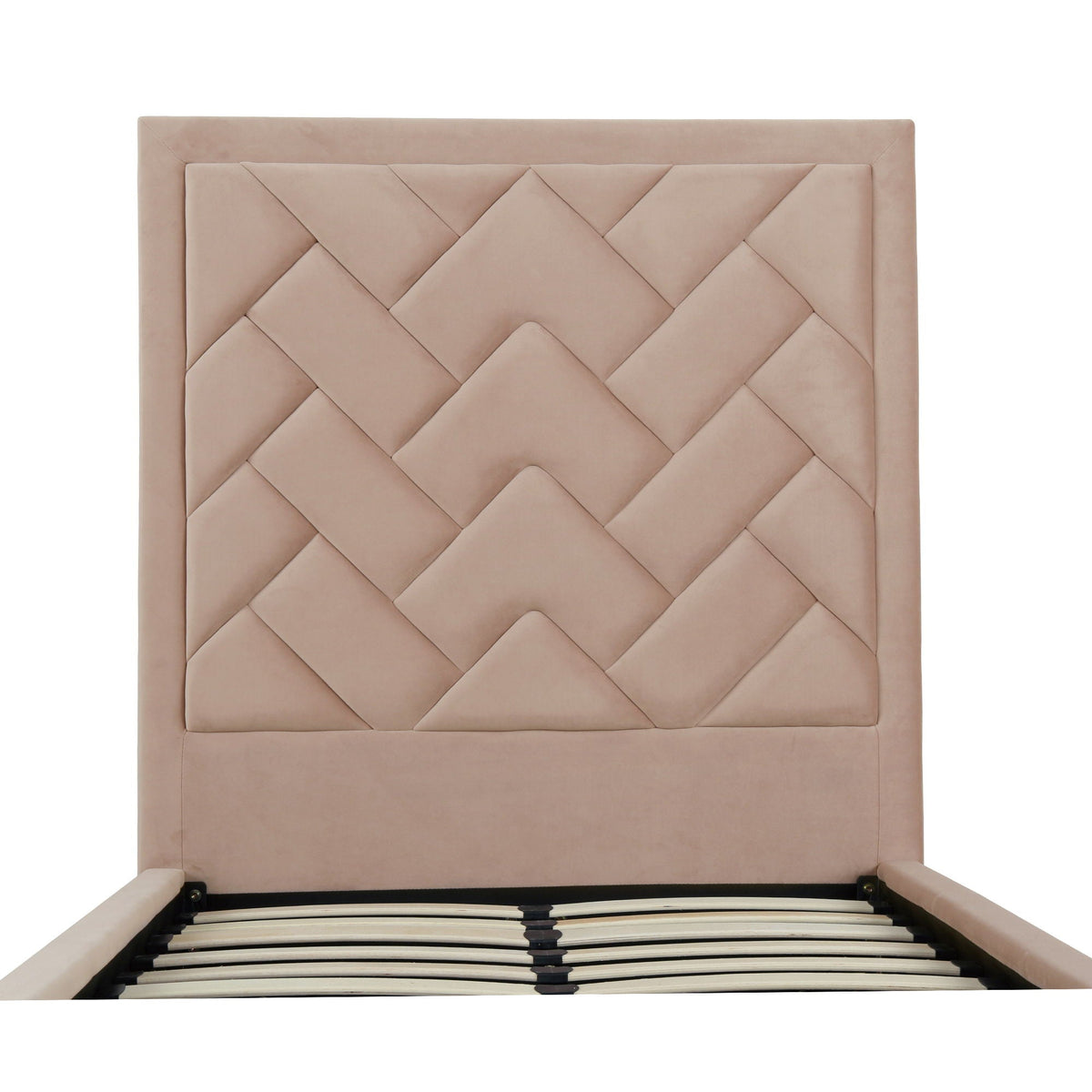 Upholstered Bed with Headboard and Slats - Multiple Colors