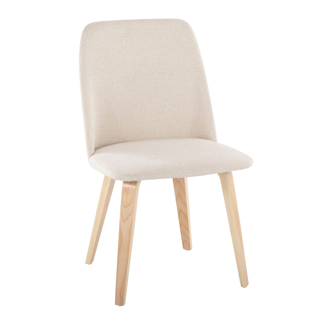 Contemporary Dining Chair Set with Padded Seat - Brown