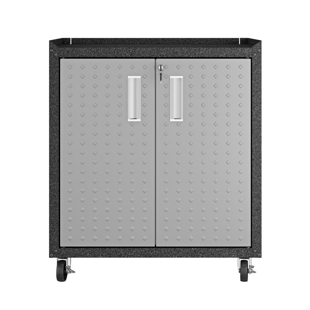 Rolling Garage Cabinet with Lockable Door and Adjustable Shelf - Multiple Colors