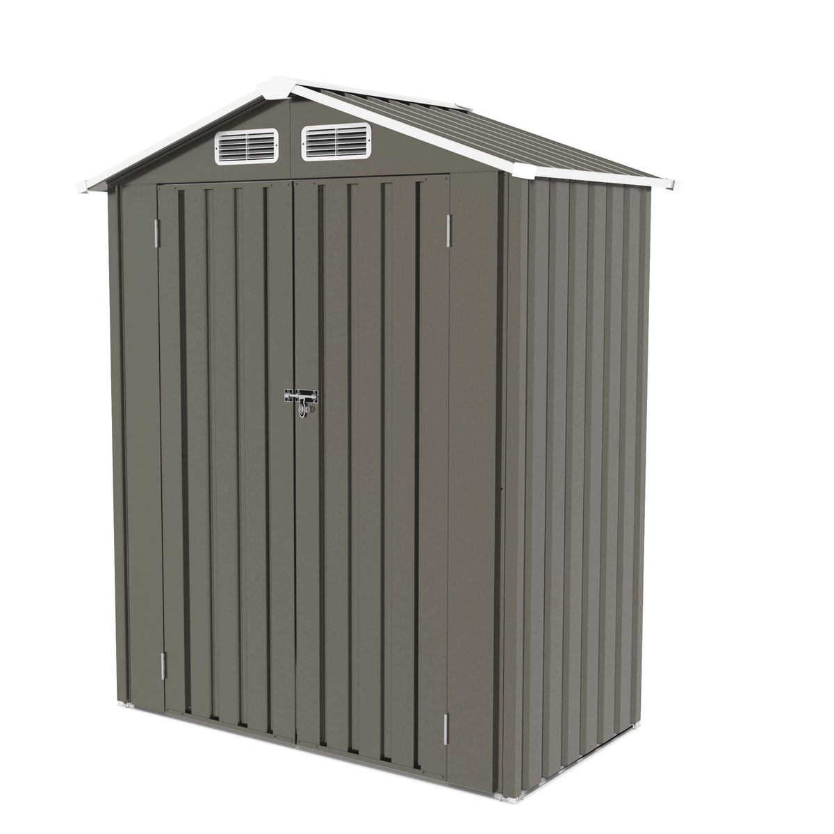 5 x 3 Ft Compact Metal Outdoor Storage Shed with Lockable Door - Gray