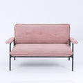 Modern Metal Frame Stationary Sofa with Sponge Filling - Pink, Green, or Black