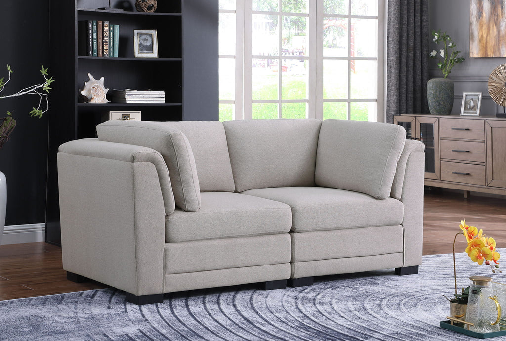 Light Gray Loveseat with Removable Cushions - Kristin