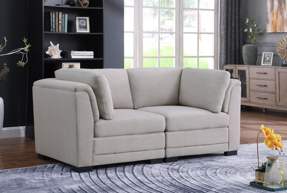 Light Gray Loveseat with Removable Cushions - Kristin
