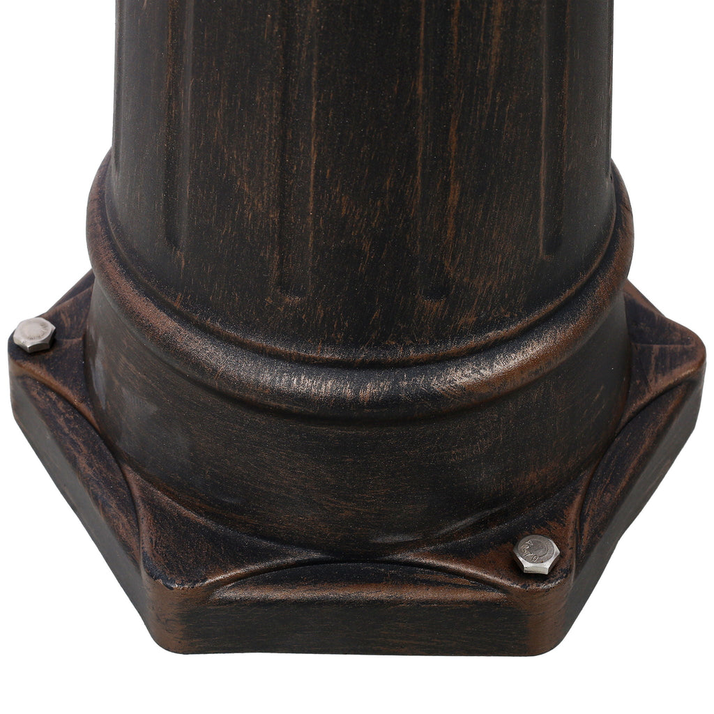 Heavy Duty Cast Aluminum Mailbox with Solar Light - Brown