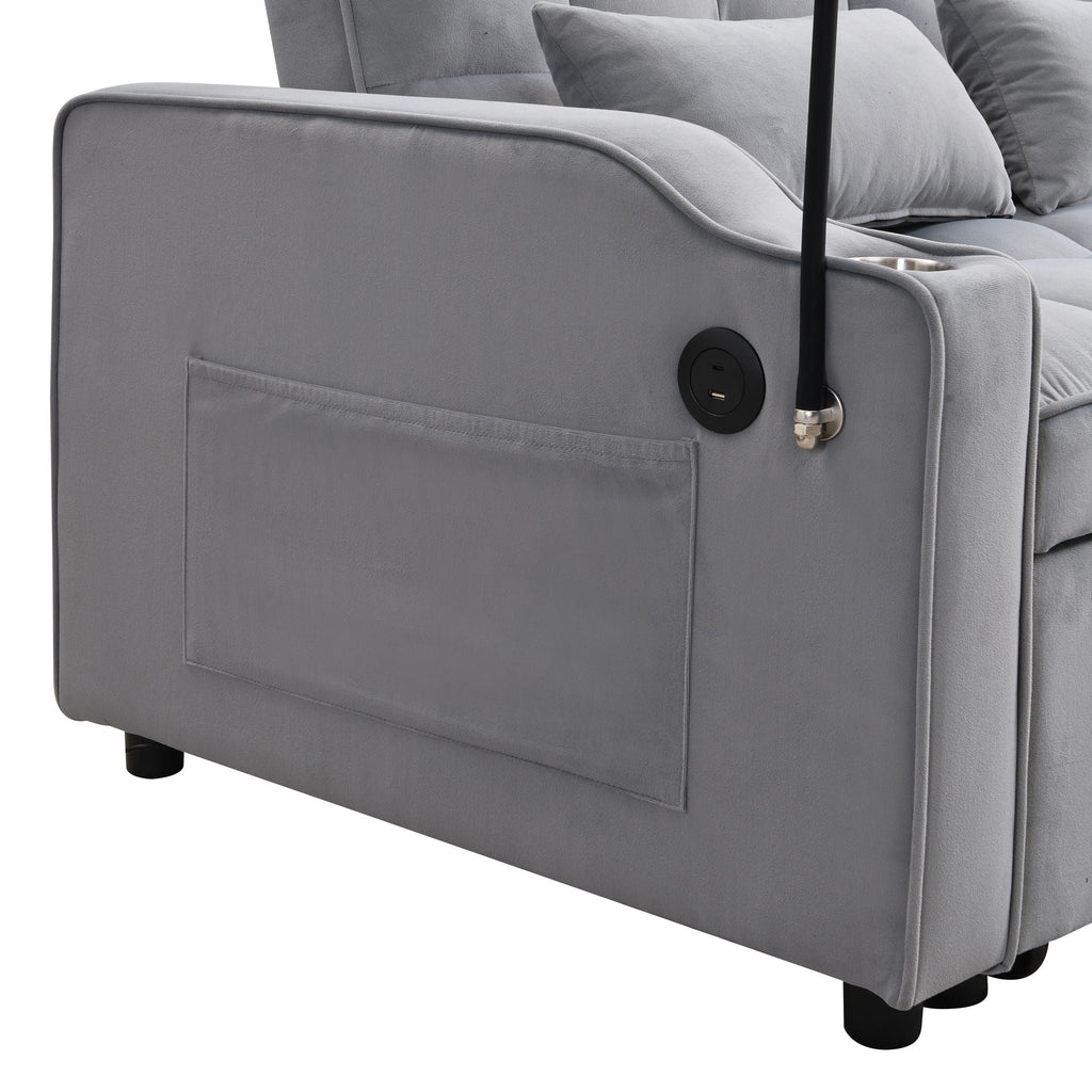 Modern Loveseat Futon Sofa with Pullout Bed and Adjustable Backrest - Multiple Colors