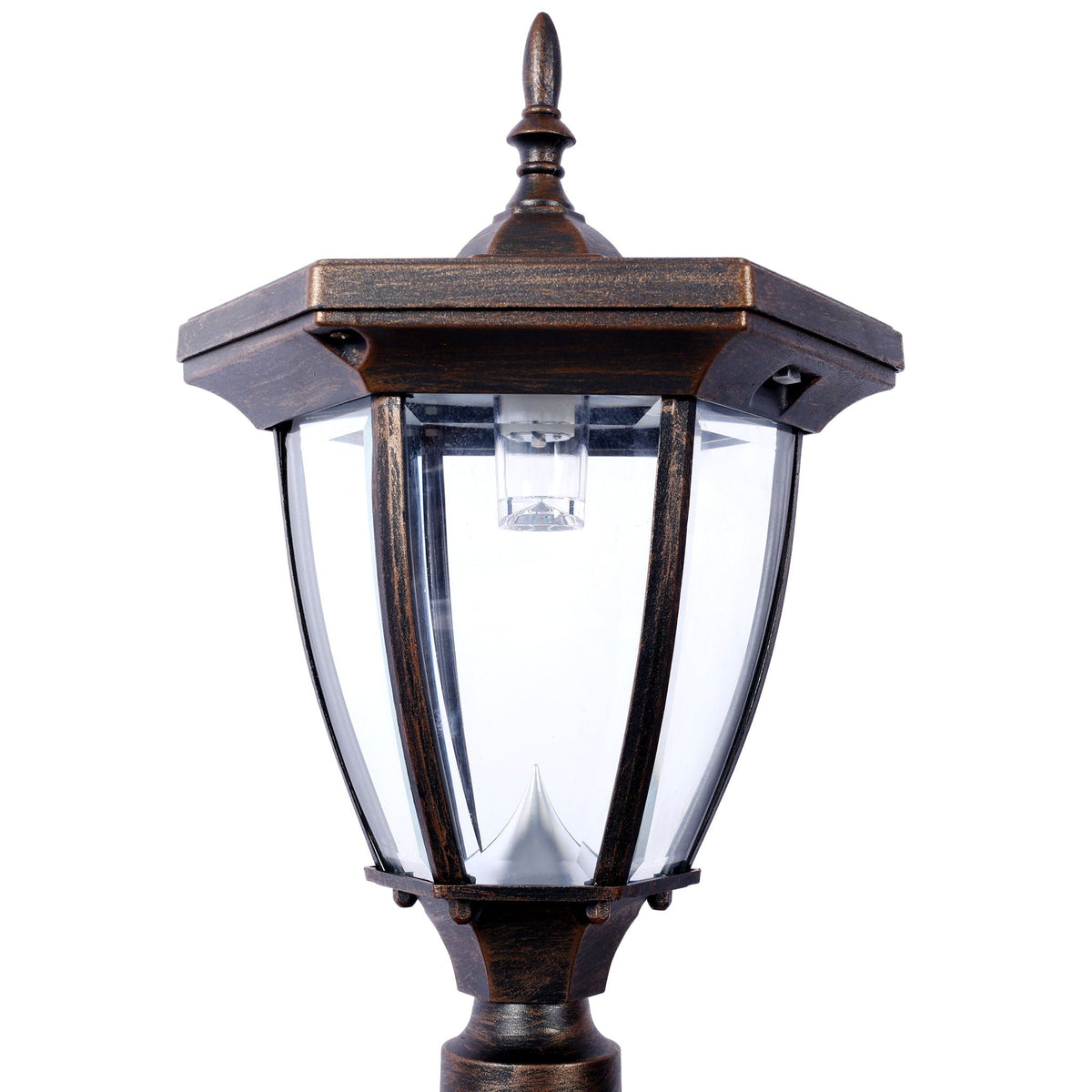 Heavy Duty Cast Aluminum Mailbox with Solar Light - Brown