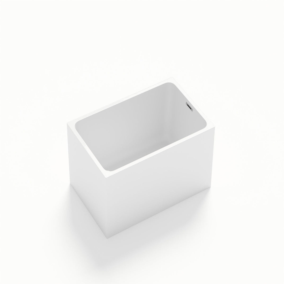 Gloss White Freestanding Bathtub with Drain – Rectangular Shape