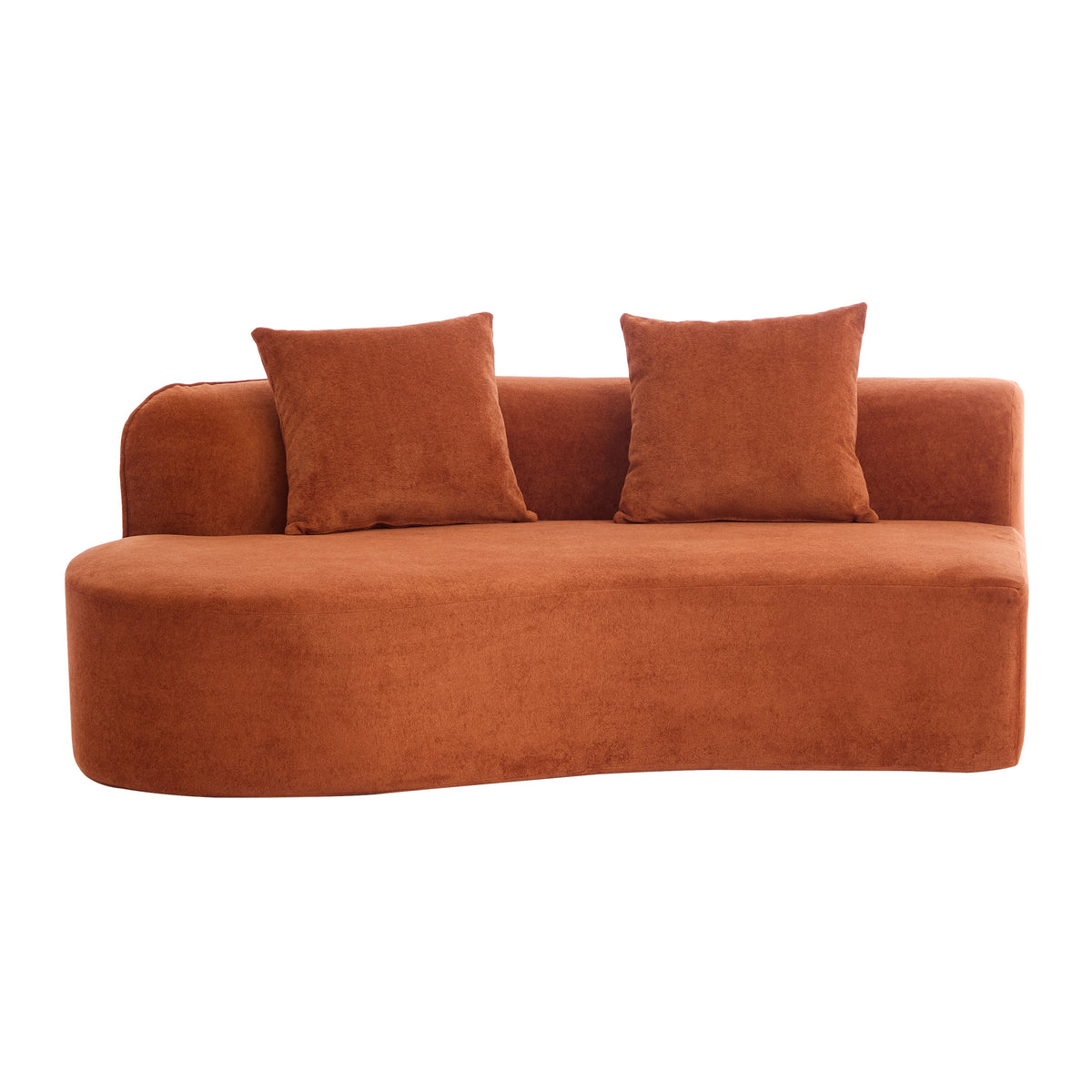 126" Curved Sectional Sofa with Full Foam - Dark Orange