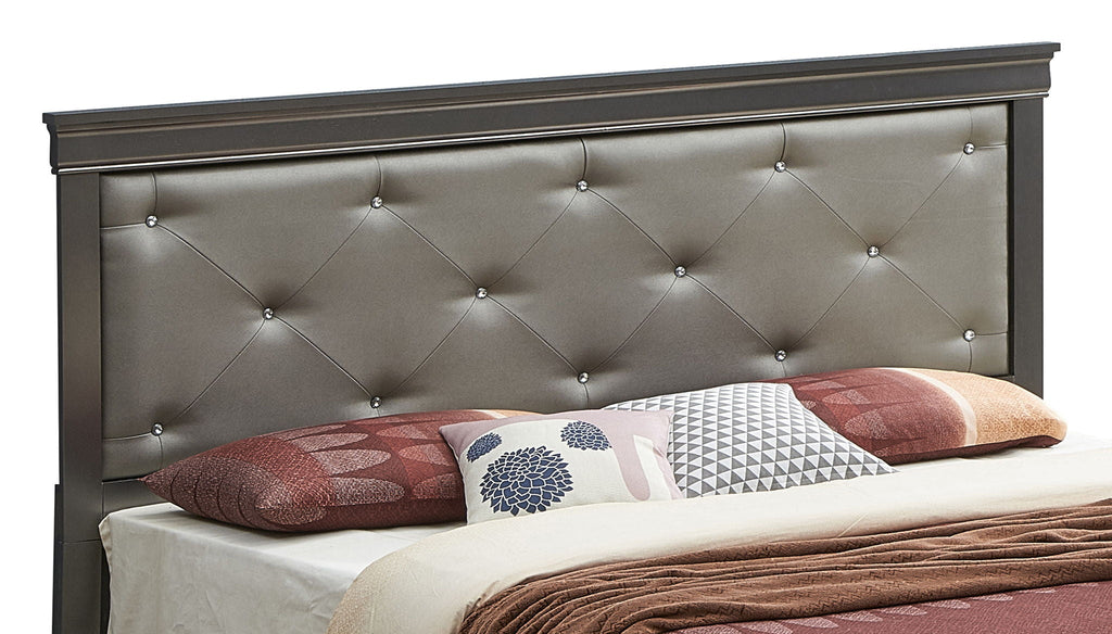 LED Upholstered Bed with Jewel Tufted Headboard - Multiple Colors