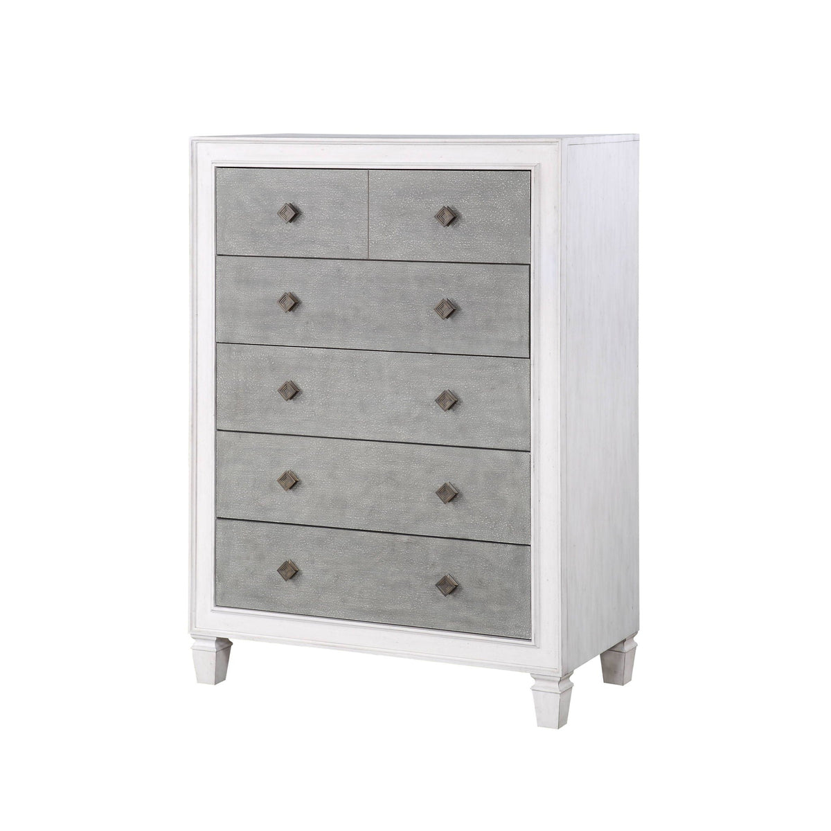 Katia Weathered Chest White Transitional Accent Chest with Smooth Drawer Operation - White