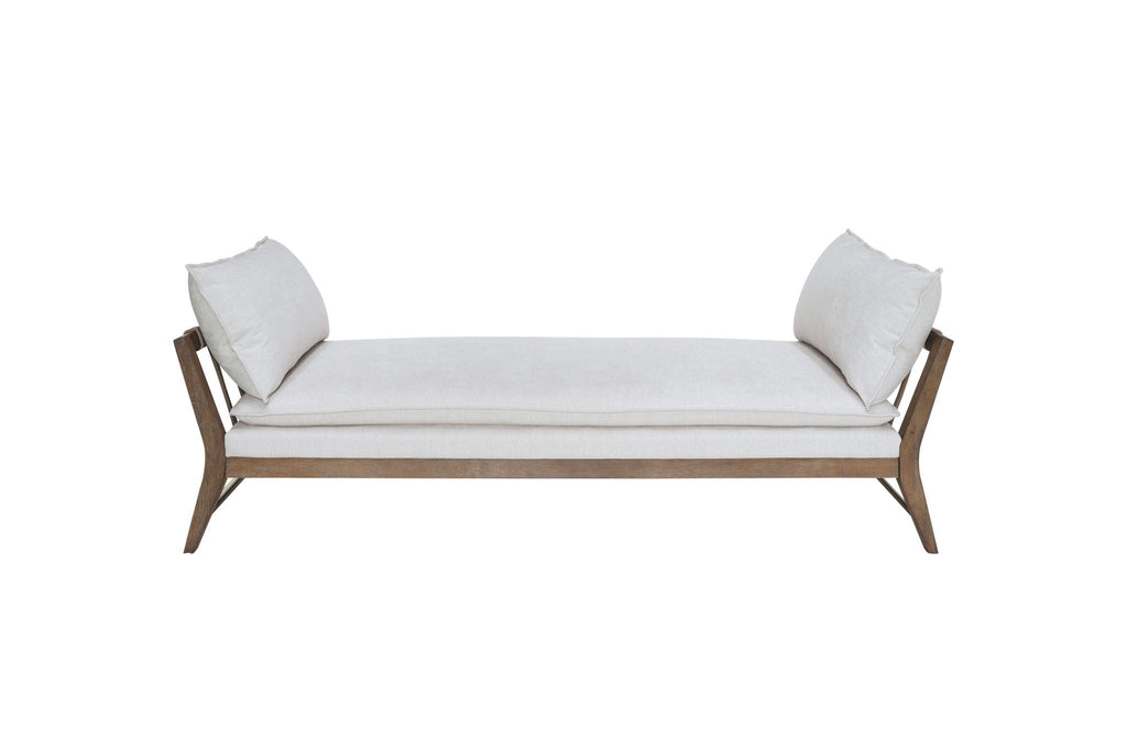Daybed With Strap Detail and Cushions Included - White