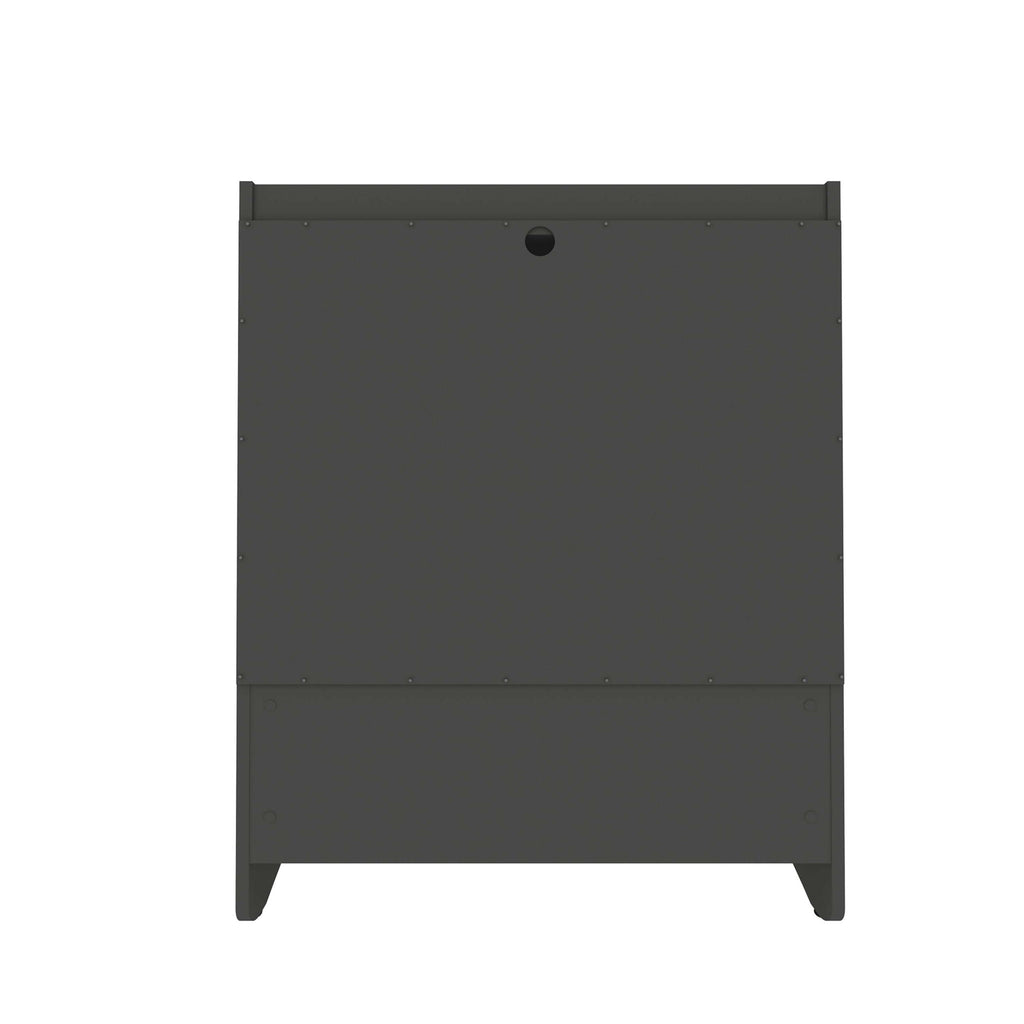 Nightstand with 3 Drawers and Quiet Glide - White or Dark Gray