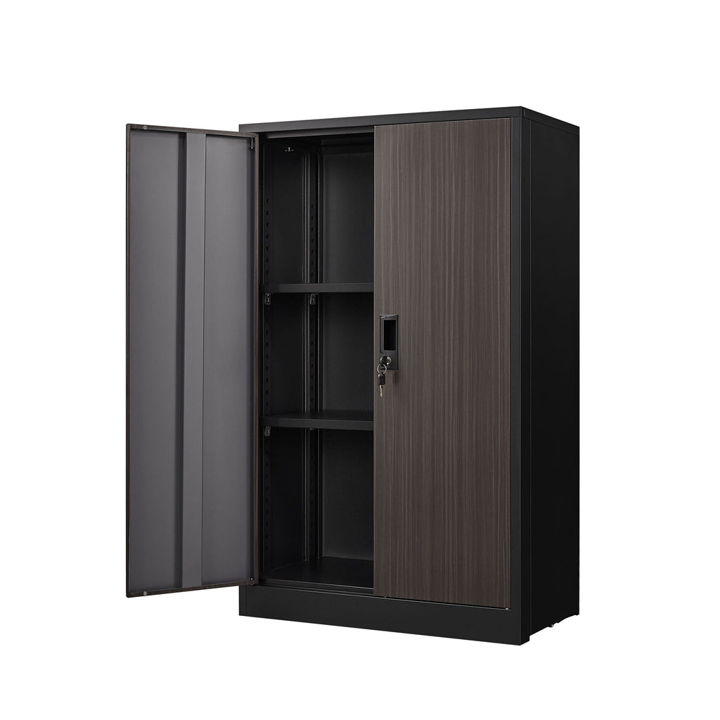 Metal Storage Cabinet With Locking Doors And Adjustable Shelf