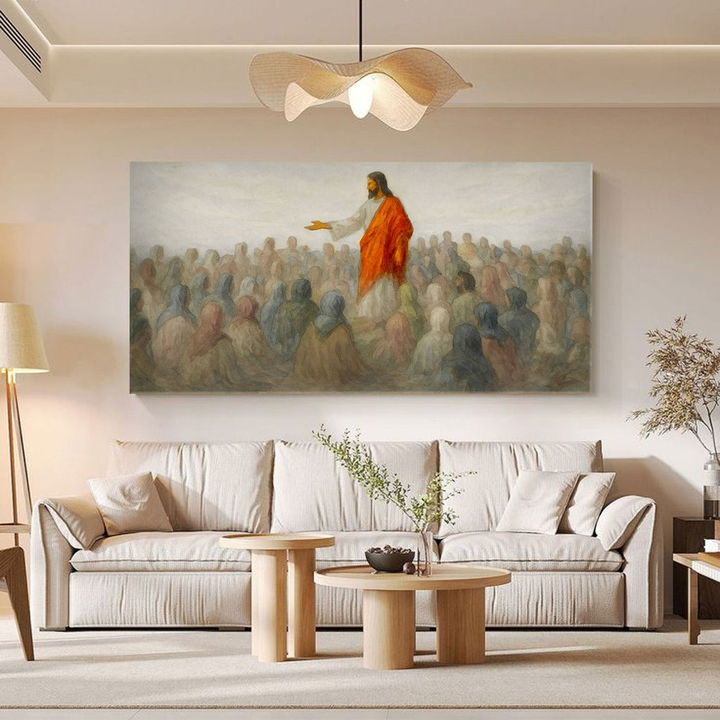 Jesus Speaking To Crowd Faith Wall Art III