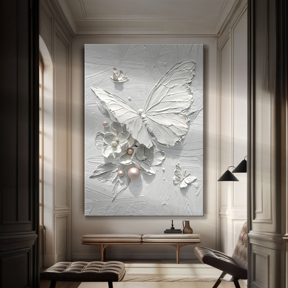 White Butterfly Wall Art