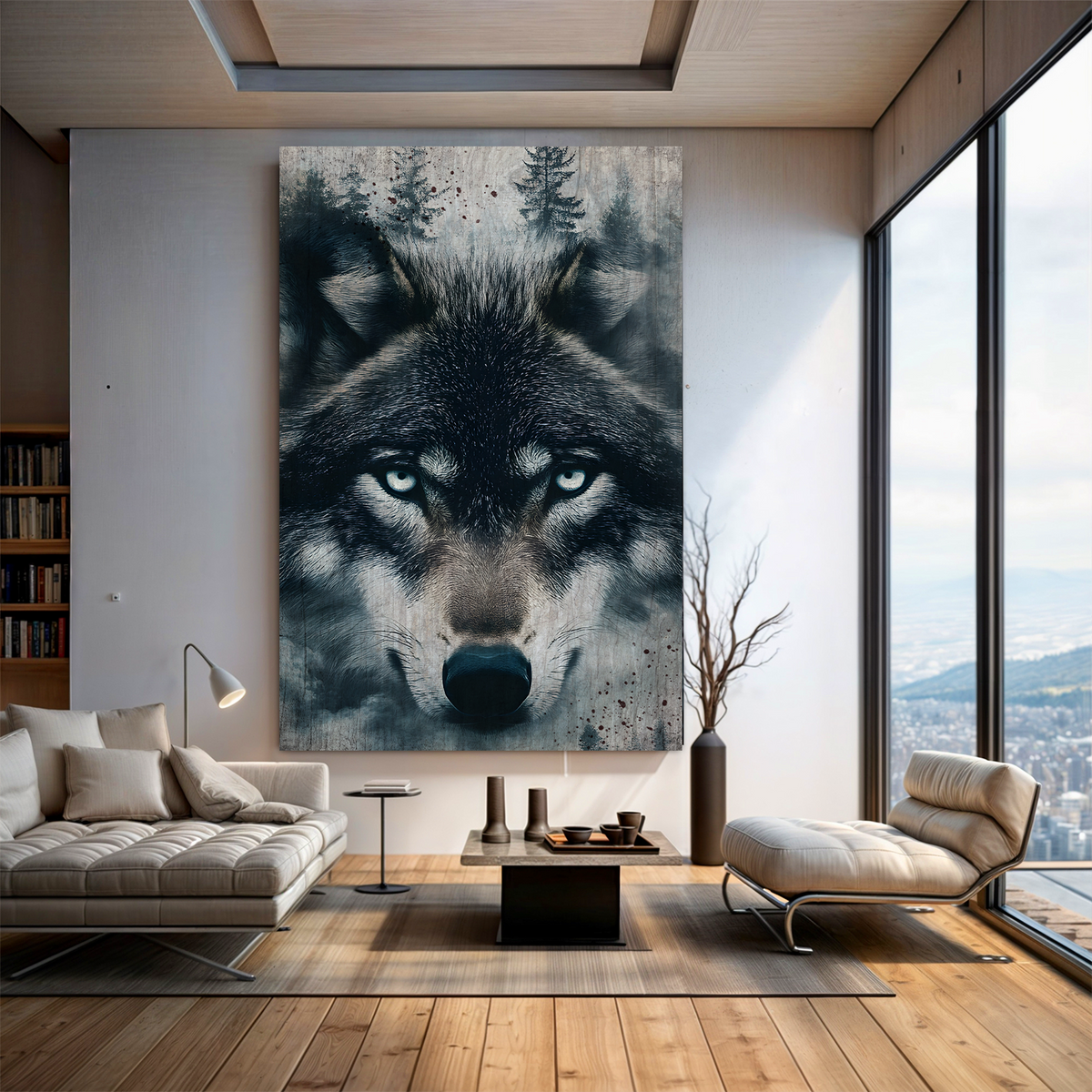 Wolf Double Exposure Wall Art III