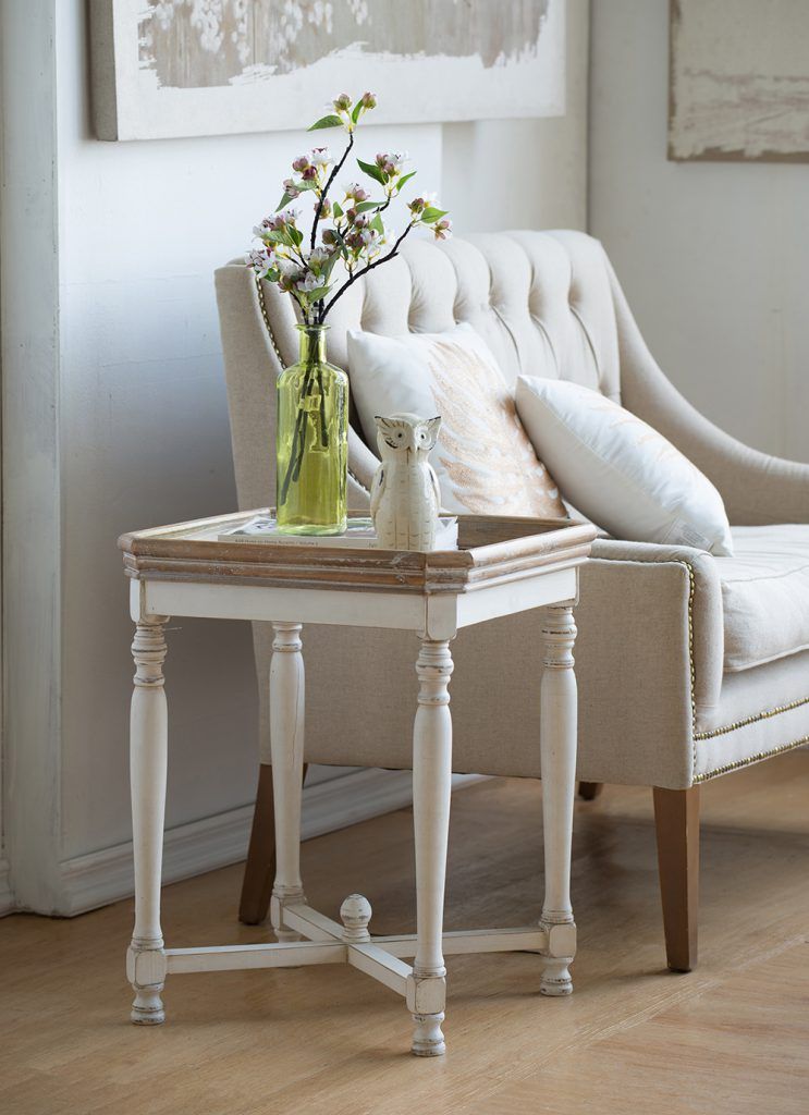 Narrow Alcott Side Table with Durable Fir Wood Construction - Light Brown