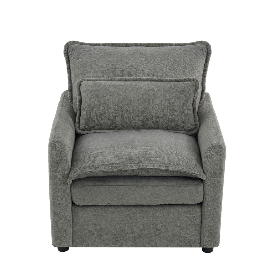 Modern Single Seat Accent Chair with Side Storage Pockets - Multiple Colors