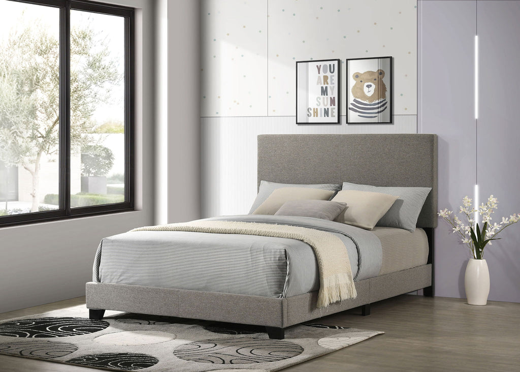 Dorian Fabric Upholstered Full Panel Bed Taupe
