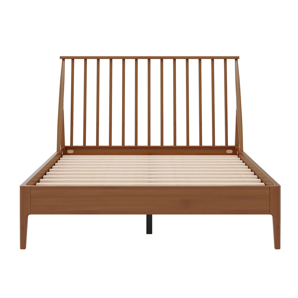Bohemian Platform Bed with Tall Headboard - Dark Brown or Black