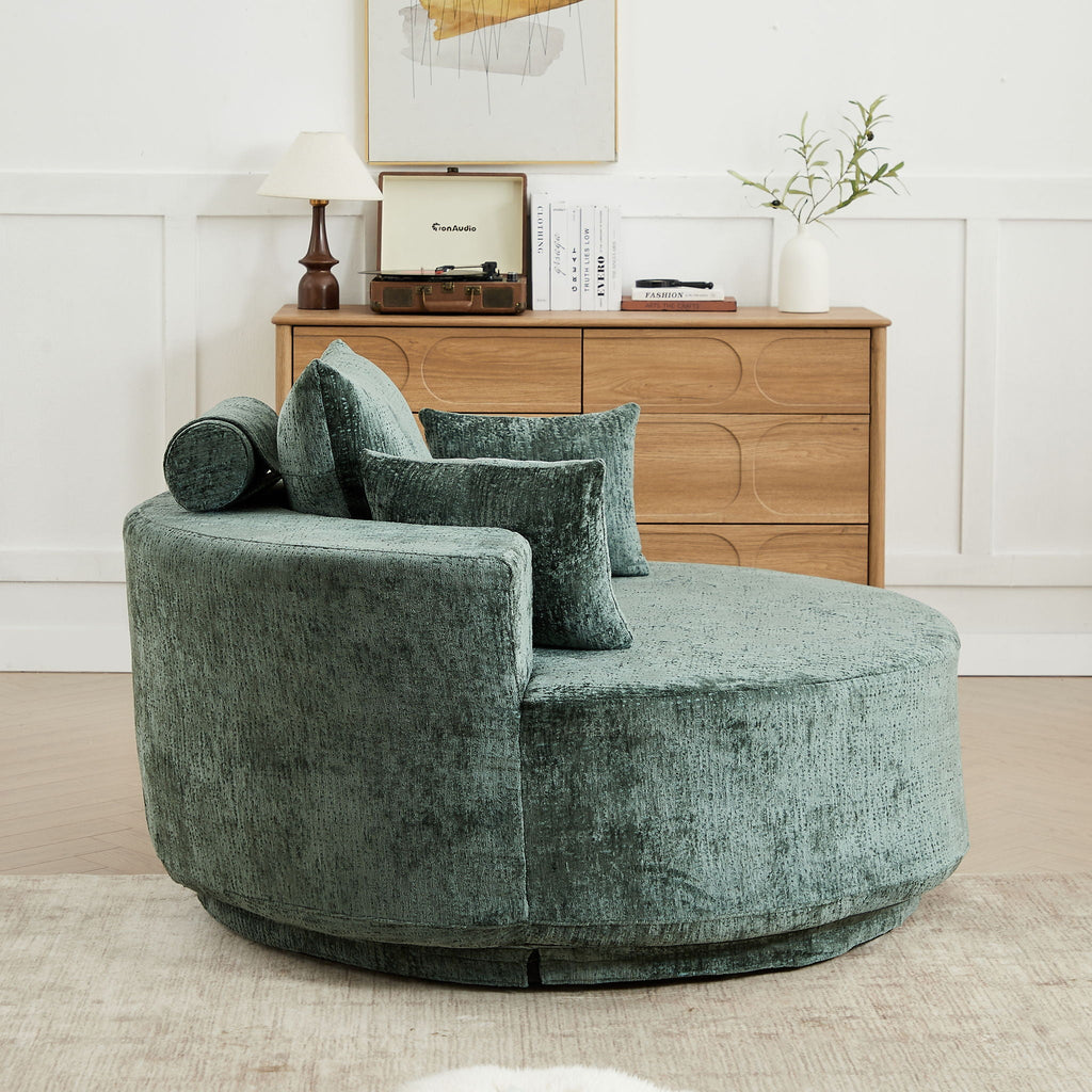Swivel Sleeper Chair with Supportive Pillow and 360° Base - Multiple Colors