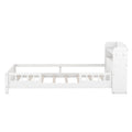 Wood Platform Storage Bed with LED Light & Storage Headboard - White or Dark Gray