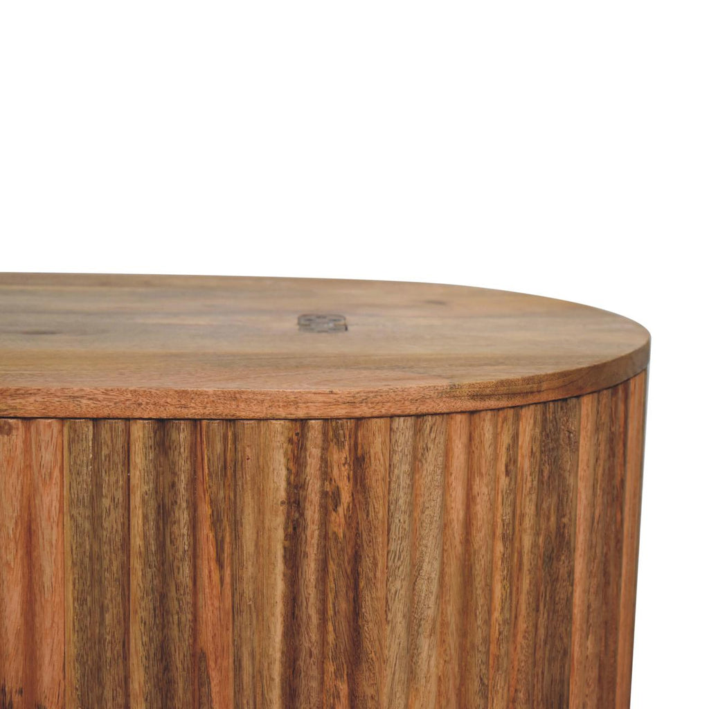 Solid Wood Soba Ball Lid-Up Coffee Table with Discreet Storage - Natural Oak-ish