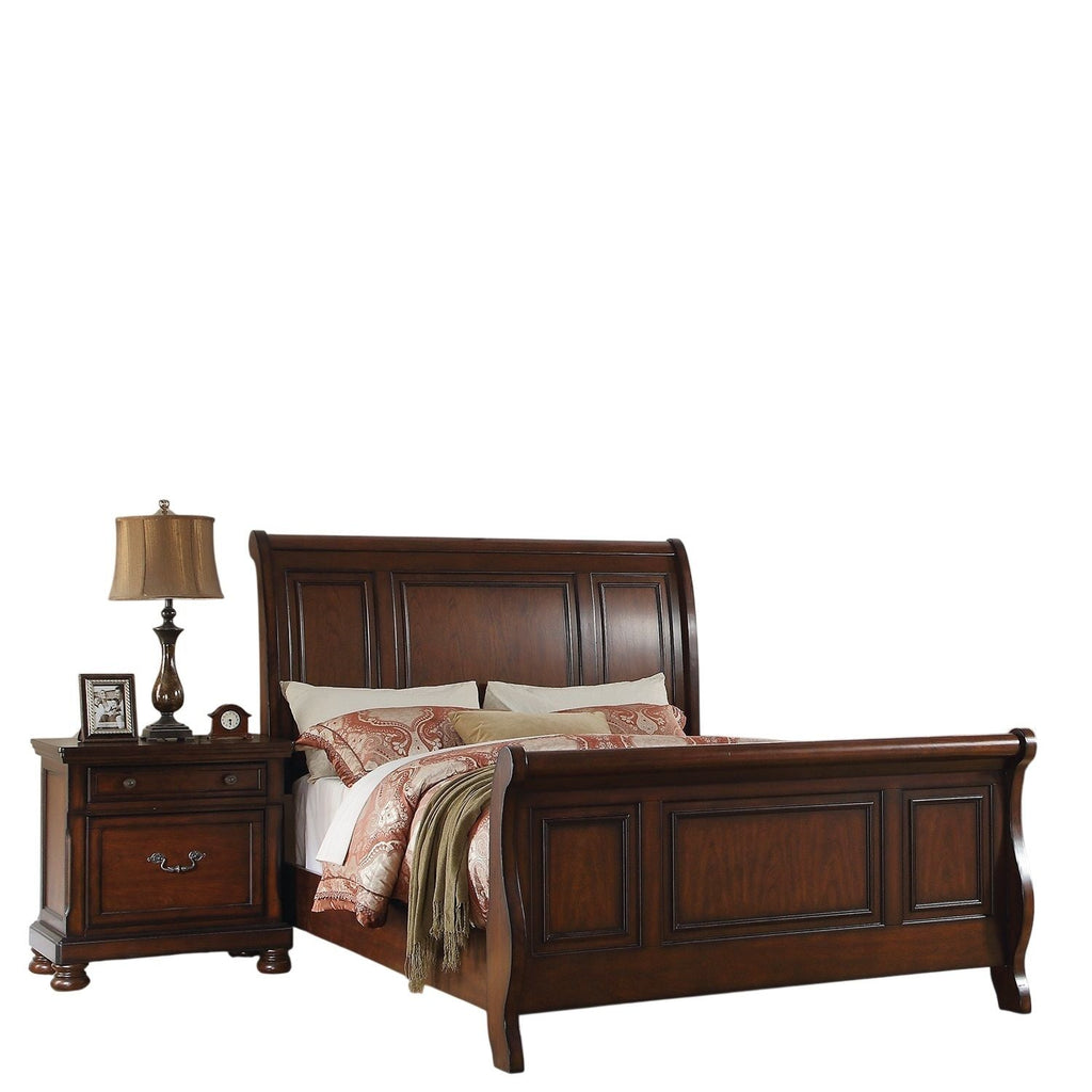 Panel 3 Piece Bedroom Set with Nightstands - Dark Gray or Dark Brown