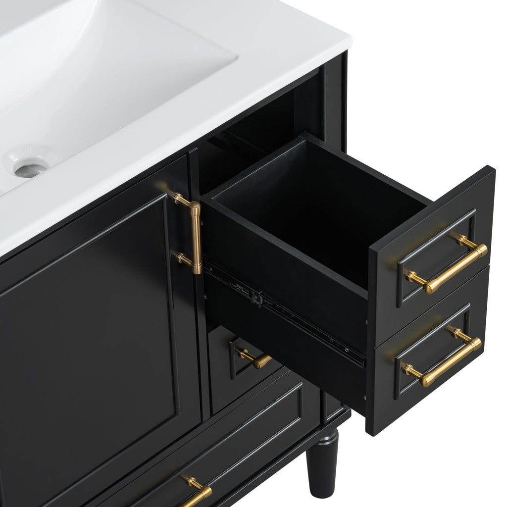 Traditional Bathroom Vanity Set with Soft Close Doors - Multiple Colors