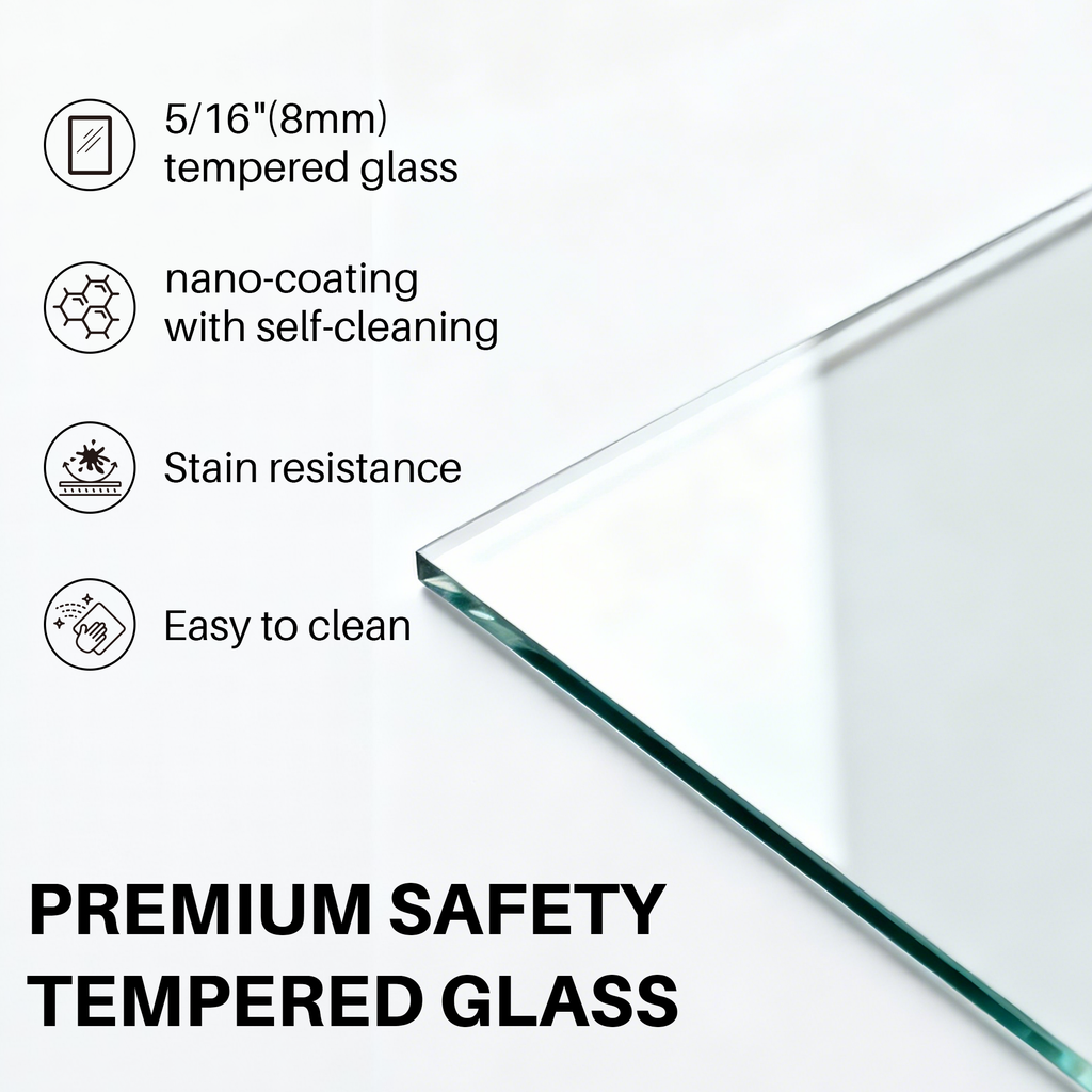 Frameless Sliding Shower Door with Clear Tempered Glass - Brushed Nickel