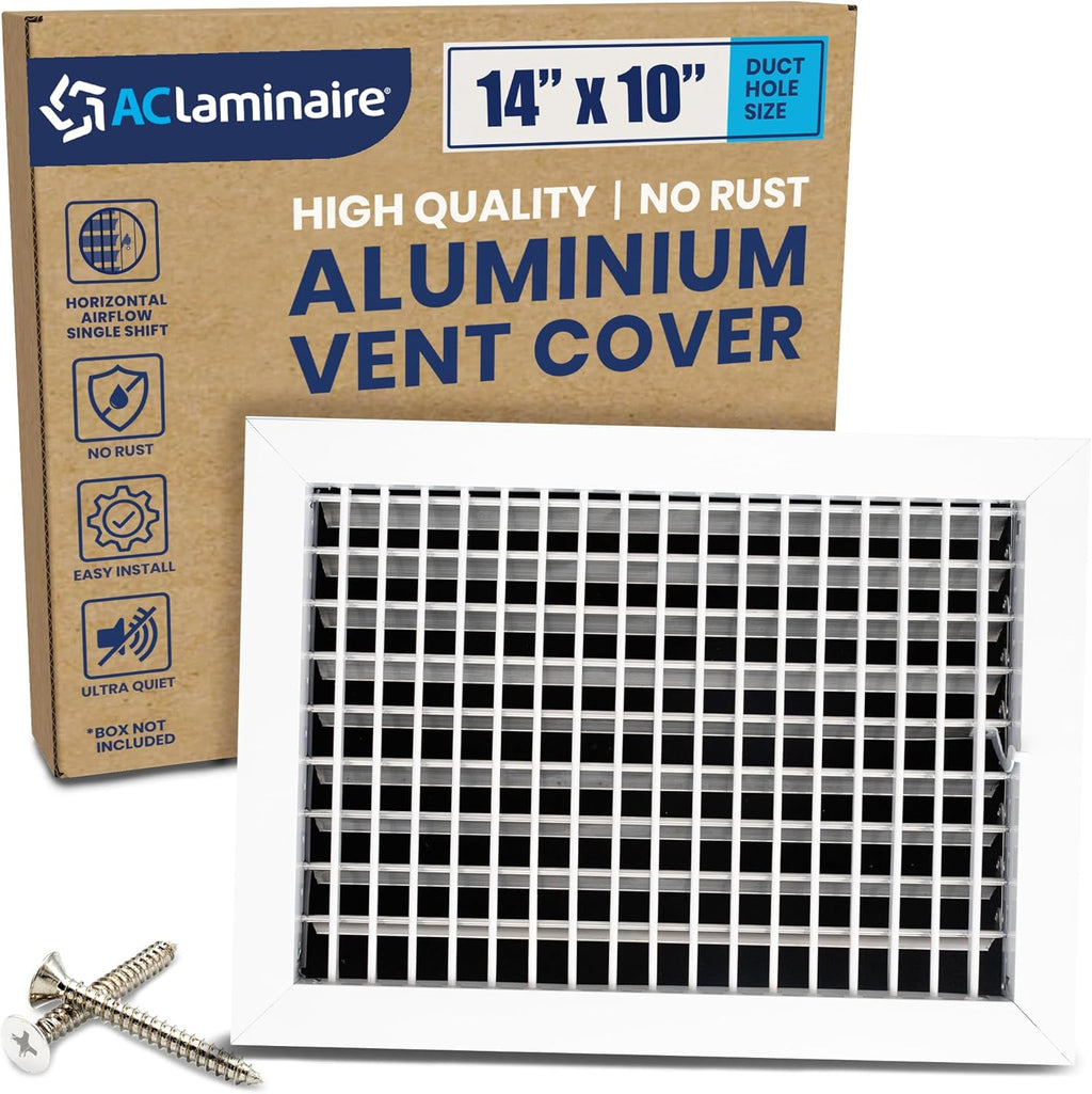 Adjustable Aluminum AC Register Vent Cover with Efficient Air Delivery - Silver