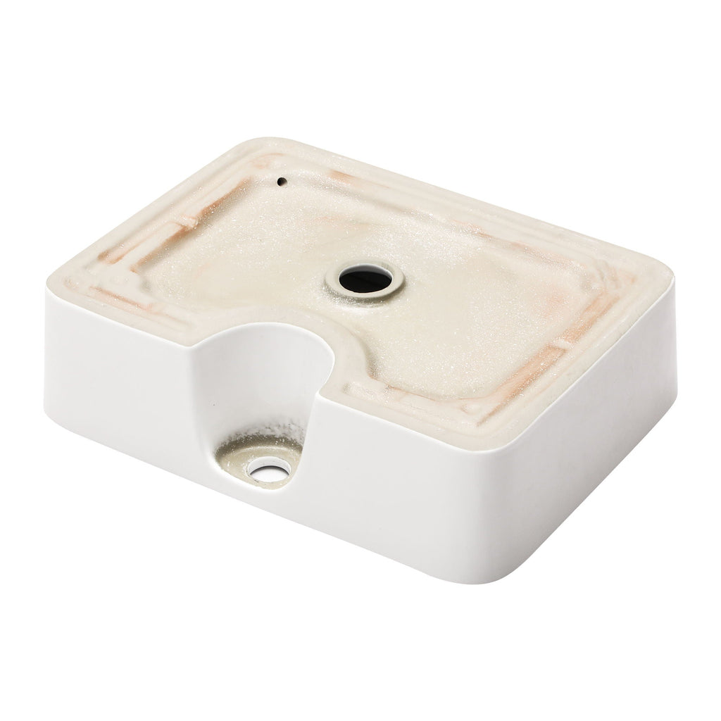 Modern Ceramic Rectangular Vessel Bathroom Sink with Sleek Design - White