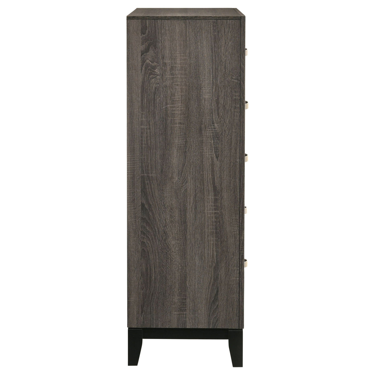 Smoke Gray 5 Drawer Chest with Solid Wood Construction - 5 Drawers