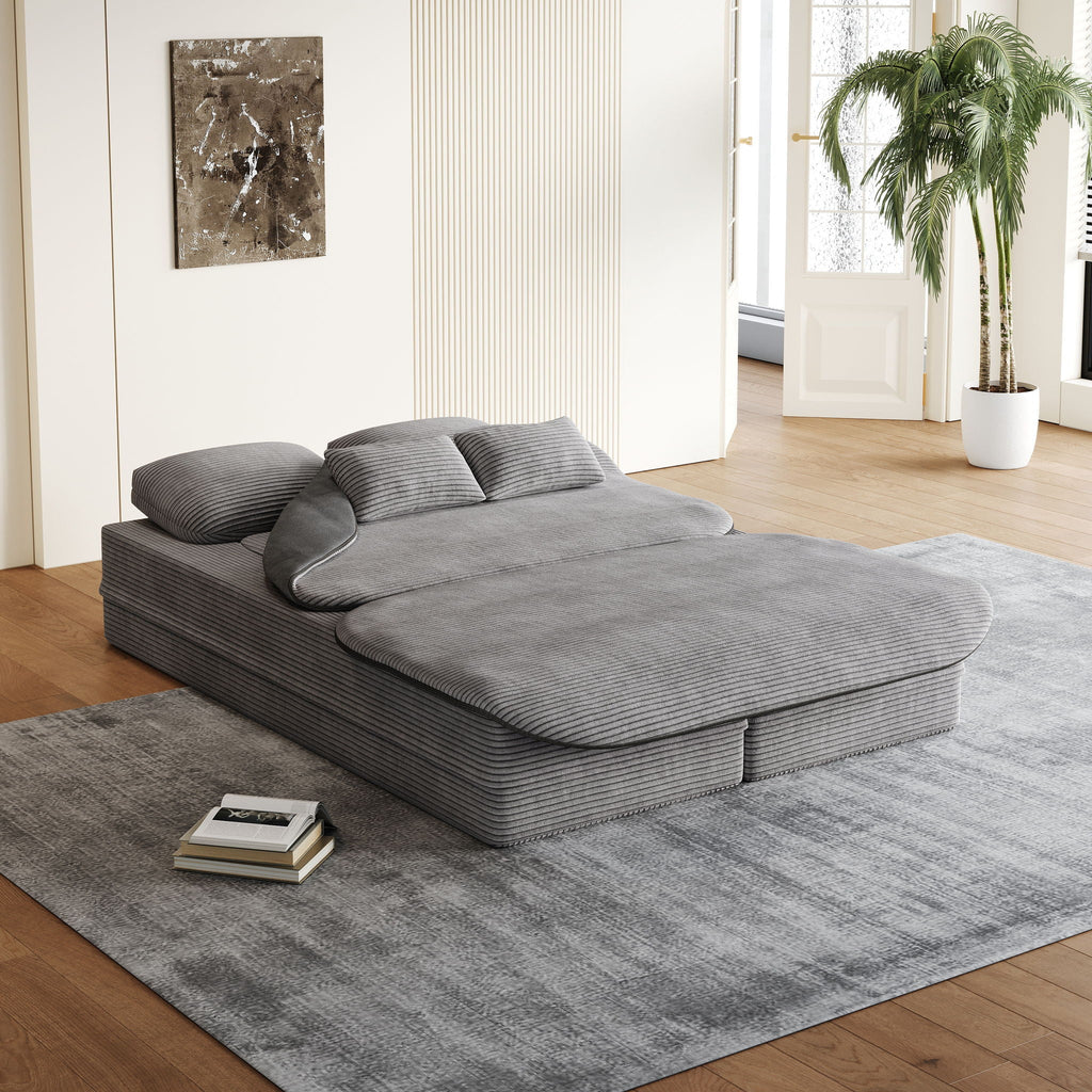 2 In 1 Foldable Sofa Bed with Multi Functional Blanket - Futon Sofa