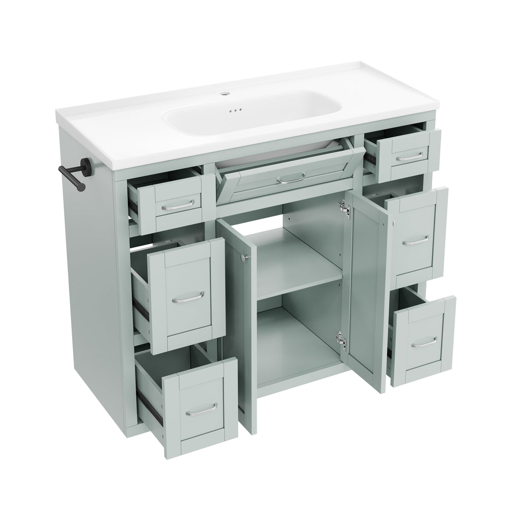 48" Mint Green Bathroom Vanity with Ceramic Sink - Mint Green