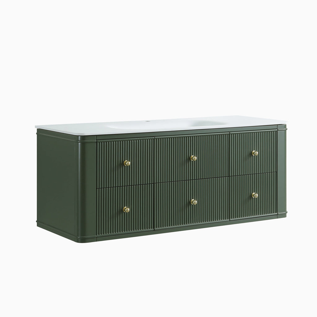 48" Wall Mounted Single Bathroom Vanity with Integrated Basin - Modern
