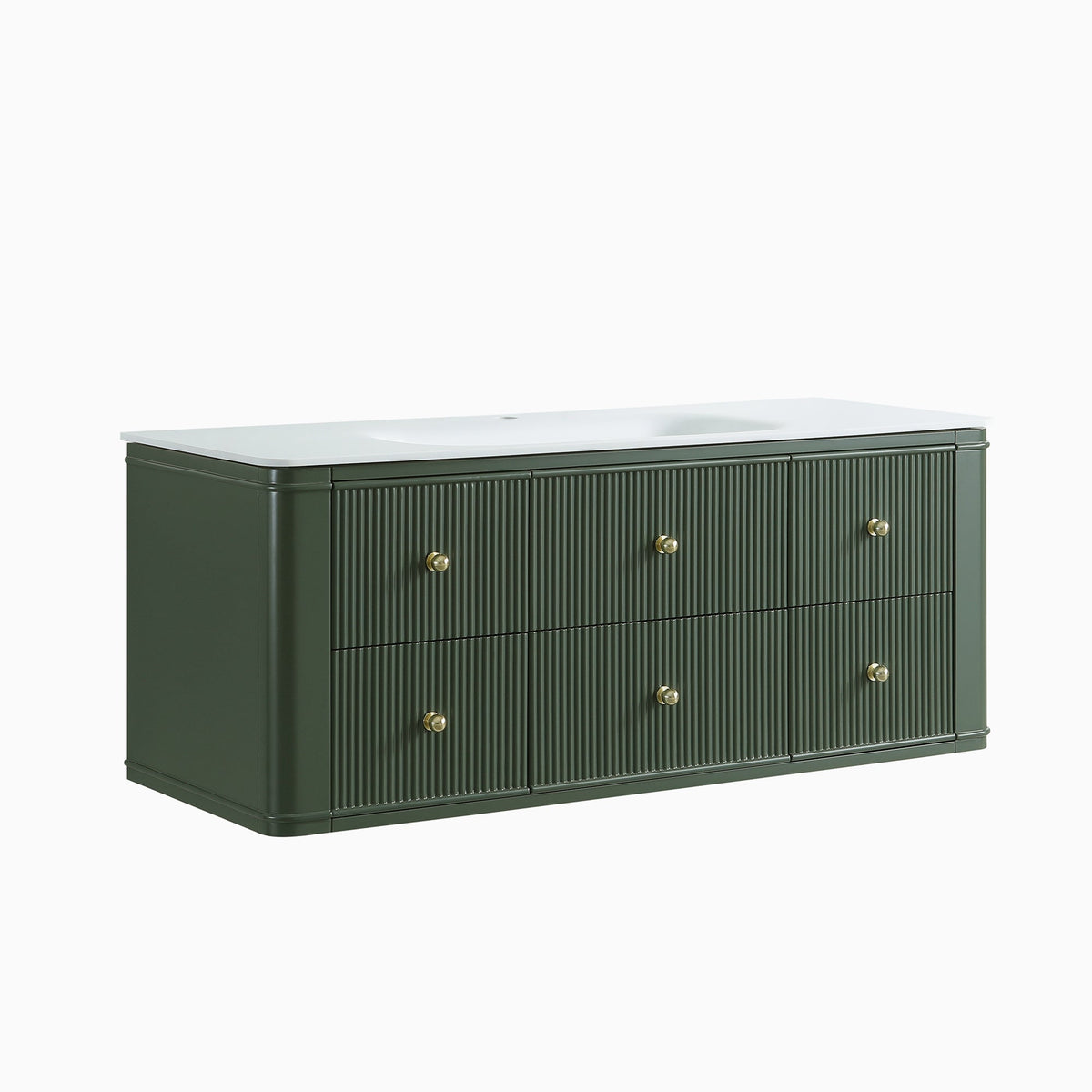 48" Wall Mounted Single Bathroom Vanity with Integrated Basin - Modern